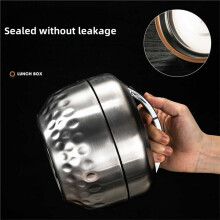 Bento Box Lunch Box 304 Stainless Steel with Compartments Sealed Leak-Proof Double Layer Lunch Box for Home Work 1300ml