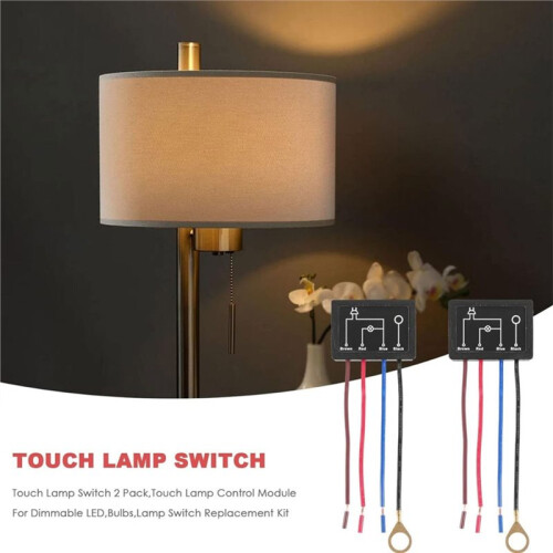 2 Pcs 3 Way Touch Sensor Dimmer, Touch Dimmer  Desk Lamp Repair Kits Control Module, Replacement Sensor