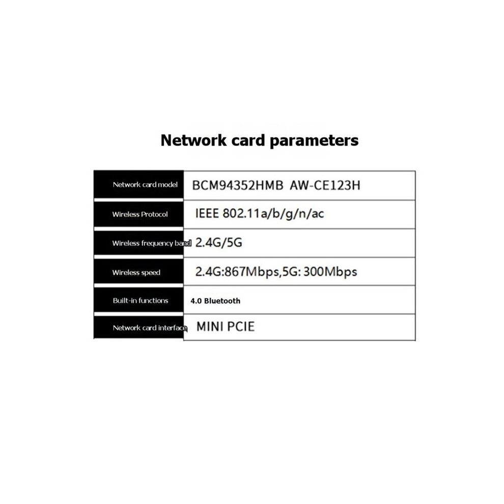 Bcm94352hmb Ac867m Wireless Card 2.4G/5G Dual Band Pci-E Network Card Built In Antenna 4713759428914