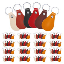 180 Piezas Kit de Llavero de Cuero de Pu Llaveros de Cuero en con Remaches y Llaveros Llavero de Cuero para Grabado LáSer de Bricolaje