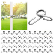 Fiberglass Fence Post Clips for 3/8" Round Rod, Stainless Steel Electric Fence Pigtail Insulator Clips,Post Insulators