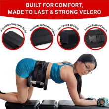Ceinture D'Entraînement pour Hip Thrust - Ceinture pour Haltères, Épaisse et Large, Confortable pour Haltères et Kettlebells, Noire