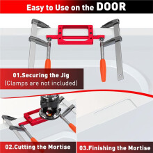 3-1/2" Fixed Size Door Hinge Jig for Door and Jamb,Door Hinge Template Kit for Route,Aluminum Mortise Template Kit