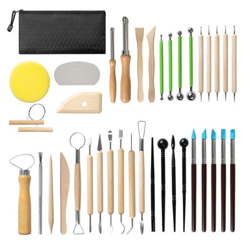 Clay Tools Kit, 38pcs Air Dry Clay Tools for Pottery Polymer Clay Sculpting Tool Kit