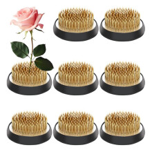 Lot de 8 Supports à Fleurs Ronds en Laiton pour Vases et Arrangements Floraux (Fixation, Épingles)