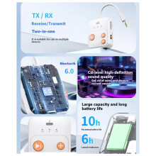Wireless Audio Receiver 6.0 Adapter TF 3.5mm AUX Dual Device Adapter for TV Car Speakers