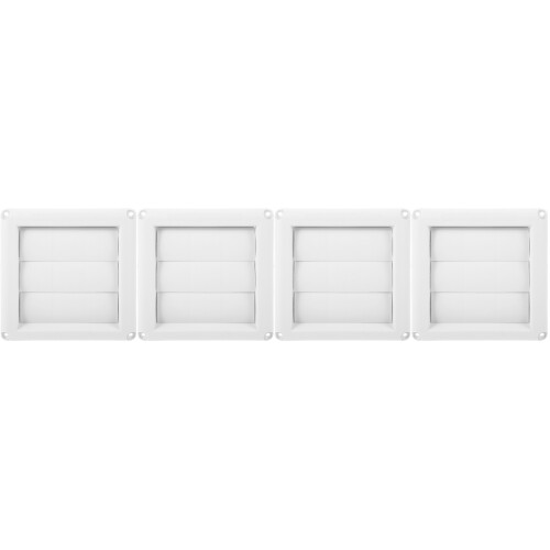 4Pcs Plastic Louvered Dryer Vent Covers White Exterior Vent Protection 2