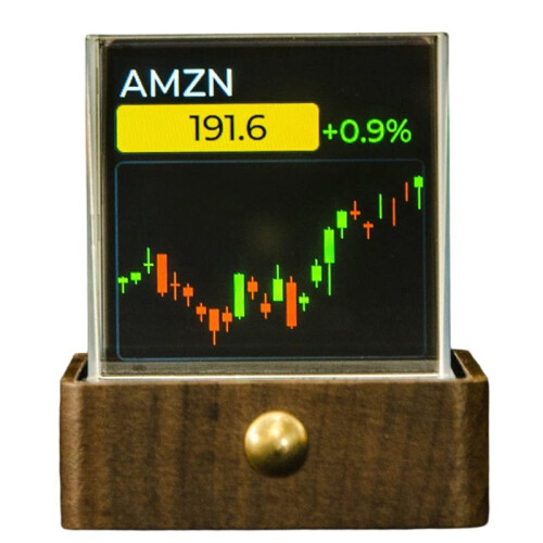 Display de Cristal -Max  Tech com Previsão Do Tempo, Relógios, Informações sobre Ações, Criptomoedas, Bitcoin e Forex - Ideal para Presentear