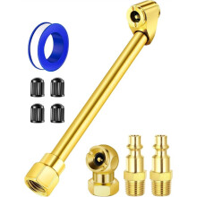 1set/9pcs Pneumatic Chuck Kit, 1/4 Inch Double Ended Closed Pneumatic Chuck and Internal Thread NPT Double