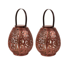 Lot de 2 Lanternes Solaires Suspendues pour Jardin, Style Rétro, Design Vintage, pour Terrasse, Jardin ou Table de Jardin
