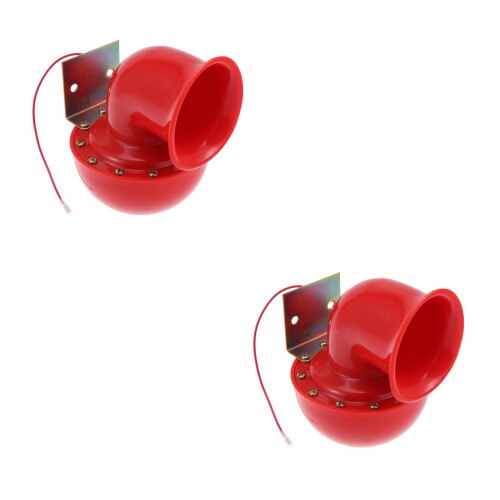 2Pièces Trompe Électrique Rouge Auto ABS Métal Pour 1