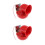 2Pièces Trompe Électrique Rouge Auto ABS Métal Pour 3