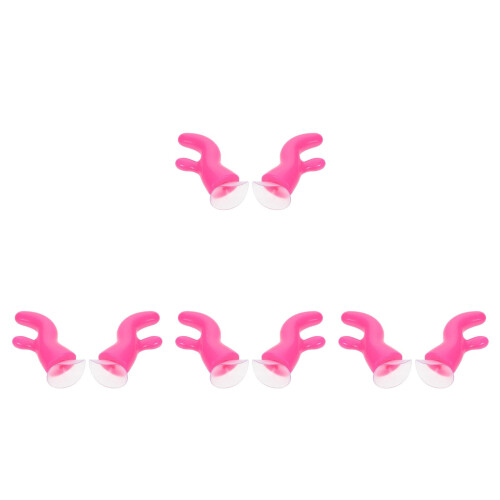 8Pcs Pink Plastic Motorcycle Deer Horns Suction Cup Accessories 1
