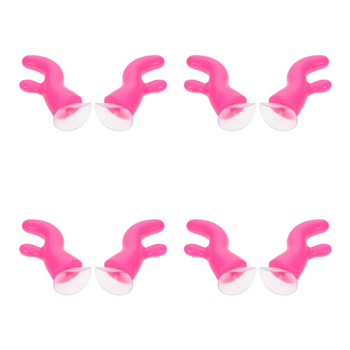 8Pcs Pink Plastic Motorcycle Deer Horns Suction Cup Accessories 2