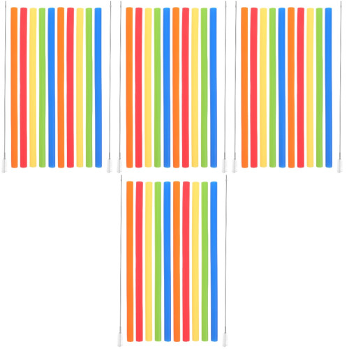 4Sets Reusable Silicone Straws Multi-Color for Coffee Wine Milk Tea 1