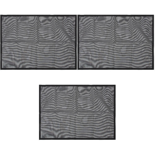 3Sets Black PVC Mesh Fireplace Screen Curtain Sparks Guard Panel 1