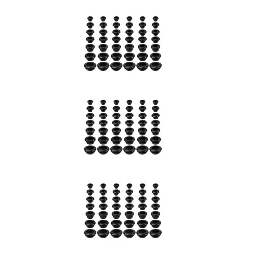 3Sets Rubber Grommets Assortment Black Waterproof Wire Hole Plugs Kit 2