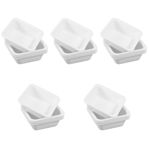 100Pcs White Square Weighing Plates Plastic Lab Sample Storage Trays 1