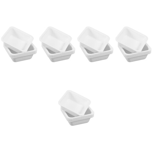 100Pcs White Square Weighing Plates Plastic Lab Sample Storage Trays 2