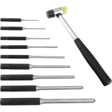 9 Pcs Punch Removing Repair Tools, Carbon Steel Pin Punch Set, Including Brass Pin Punches