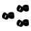 3Pairs Plastic Microscope Eyepiece Cover Black Eye Guard Cups 4