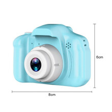 2pcs 2 Inch HD Screen Chargable Digital Camera Kids Cartoon Cute Camera Toys Outdoor Photography Props ()