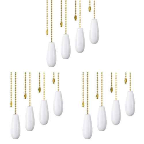 12 Pieces Ceiling Fan Chain Pulls Wooden Pull Chain Extension Pull Chain for Ceiling Light Lamp Fan Chain