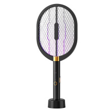 Matamoscas Eléctrico, Matamoscas Portátil A Pilas, Raqueta Matamoscas con Rejilla Protectora para el Hogar, la Cocina y el Patio