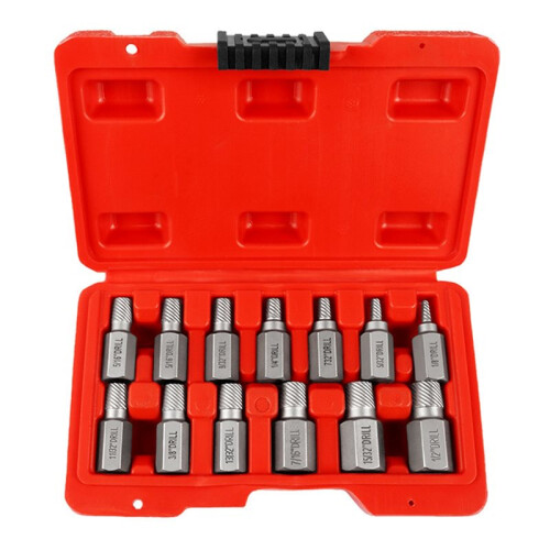 13Pcs Screw Extractor Set for Damaged Screws and Broken Bolts Easy Out Drill Bits