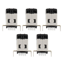 5 St. RJ45-Kontakt 8P8C Lång Kropp PCB-Kort Hane Skärmad DIP Plug-In Nätverk RJ45 Svart Modulär Kontakt