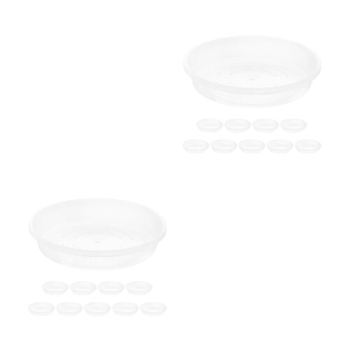 20Pcs Clear Plastic Planter Plates Reusable Drip Trays for Home Plants 2