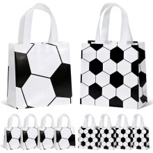 24 Bolsas de Regalo de Bocadillos de Fútbol, Bolsas de Favor de Fiesta de Fútbol con Asas para Equipos Deportivos, Bolsa de Regalo para Partidos de