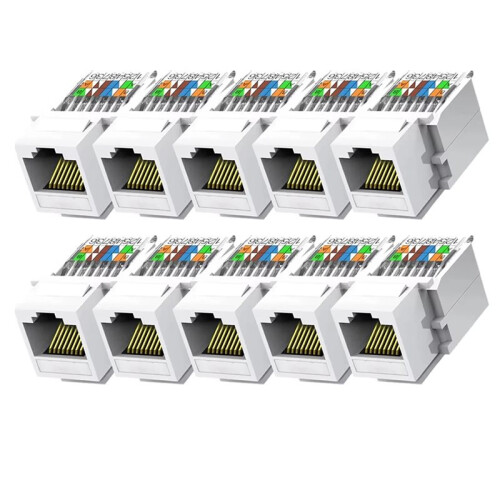 RJ45 Cat5e Ethernet  Jack(No Punch-Down, Tool-Less) RJ45 Module Coupler Ethernet Module Female Jack Wall Adapter