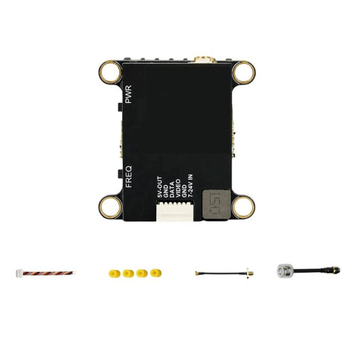 5.8GHz 2W FPV VTX Transmitter 7-24V Wide Input Adjustable Power Long-Range Drone Video Transmission Module with Antenna