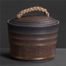 Ceramic Coffee Can Tea Caddy: Retro Wide Mouth Sealed Pu'Er Tea Storage Container