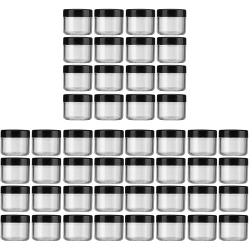 60Pcs Black Lotion Container Plastic Creams Jars for Sample Storage 1