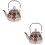 2Pcs Retro Enamel Tea Kettles Practical Water Boiling Pots Multicolor 5