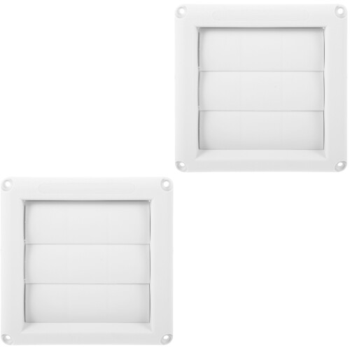 2Pcs Durable White Dryer Vent Cover Louvered Air Vent Shield 1