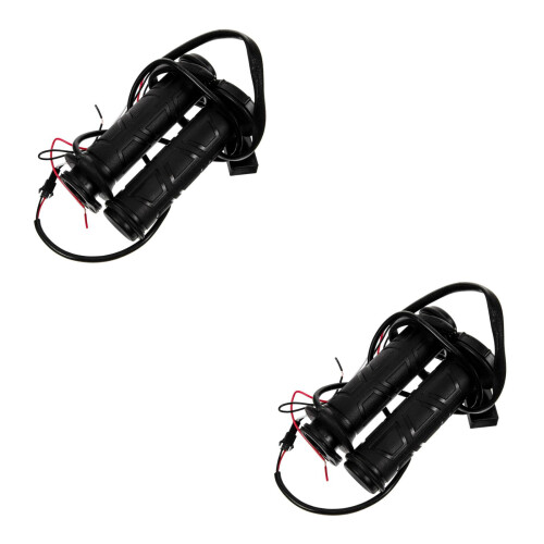 2Pairs Heated Motorcycle Handlebar Grips Black Waterproof Dustproof 1