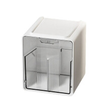 Bathroom Pull-Out Storage Box for Cotton Swabs & Pads Organizer Under Mirror Cabinet Storage Box Hanging-Style