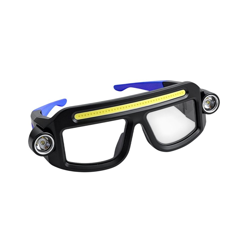 Led Glasses Safety Glasses With Lights,5-Mode Rechargeable Usb Work Flashlight,Waterproof Headlamp For Hiking Camping 4712839689634
