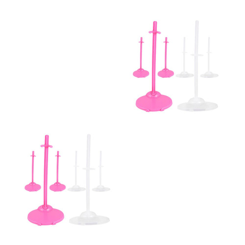 12Pcs Stable Plastic Doll Display Rack with Colorful Design 1