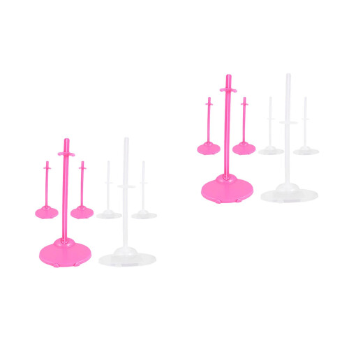 12Pcs Stable Plastic Doll Display Rack with Colorful Design 2