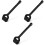 3Pcs Car Sound Deadener Installation Tool Black Double-Ended Pc 2