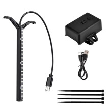 RGB Flowing Bike Taillight 1200mAh Rechargeable IPX4 Waterproof Rail Mount Lamp for Night Riding Rail