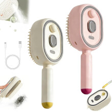 (B-2Pcs-Enhanced, -) Cepillo pelo vapor eléctrico recargable luz roja cojín aire anti-frizz