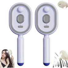 (Purple*2, -) Cepillo pelo vapor eléctrico 2027 desenredante vaporizador reduce frizz estática