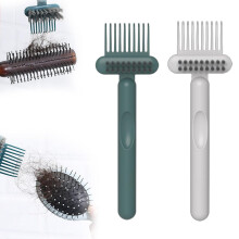 (Grey+Dark Green, -) Brosse Nettoyage Cheveux 2 en 1 – Nettoyeur Peigne avec Pic & Poils pour Maison & Salon