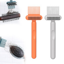 (Orange+Grey, -) Brosse Nettoyage Cheveux 2 en 1 – Nettoyeur Peigne avec Pic & Poils pour Maison & Salon