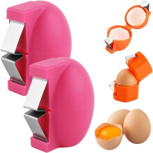 (pink 2PCS, -) 2026 ei opener roestvrijstalen kraker peller voor rauwe hardgekookte eieren